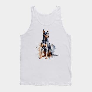 Doberman Watercolor Style Tank Top